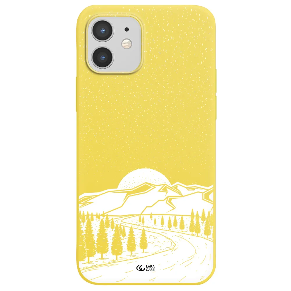 Winter Night Apple iPhone 12 Silicone canary yellow Case