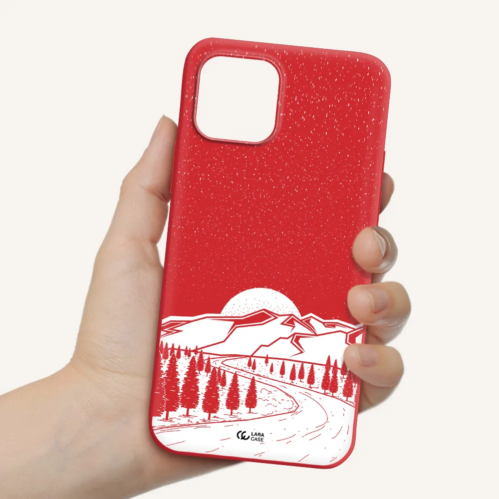 Winter Night Apple iPhone 12 Silicone Imperial Red Case