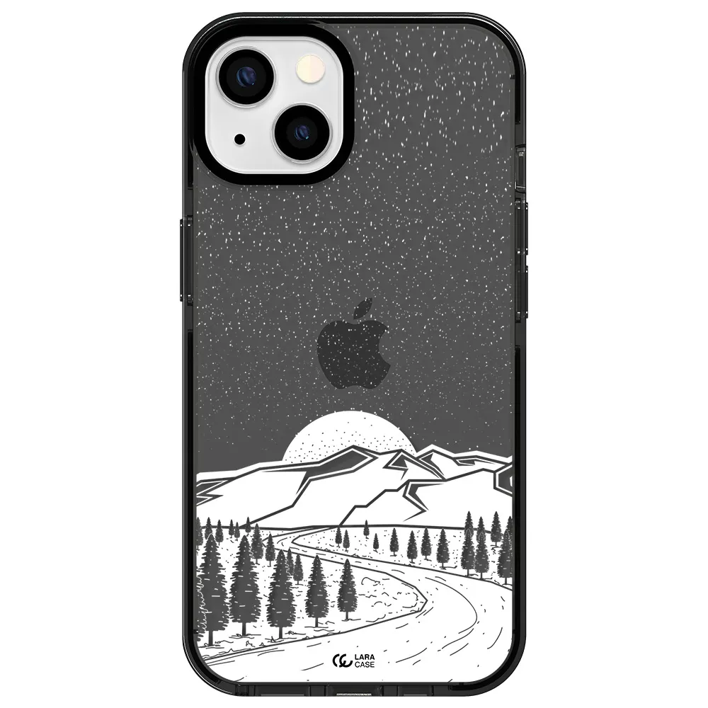 Winter Night Apple iPhone 13 impact Smoke Black Case