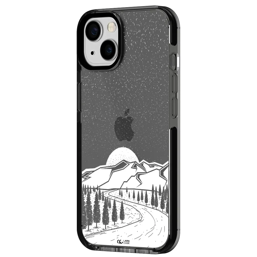 Winter Night Apple iPhone 13 impact Smoke Black Case