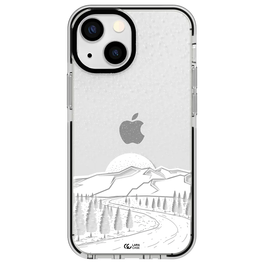 Winter Night Apple iPhone 13 mini impact black border Case