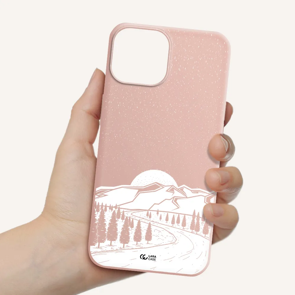 Winter Night Apple iPhone 13 mini Silicone pastel pink Case