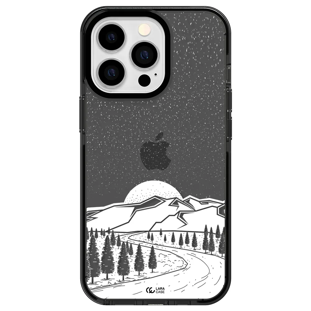 Winter Night Apple iPhone 13 Pro impact Smoke Black Case