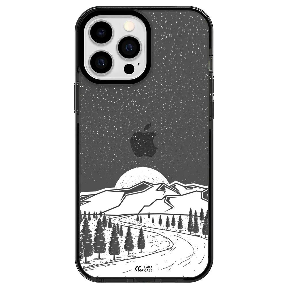 Winter Night Apple iPhone 13 Pro Max impact Smoke Black Case