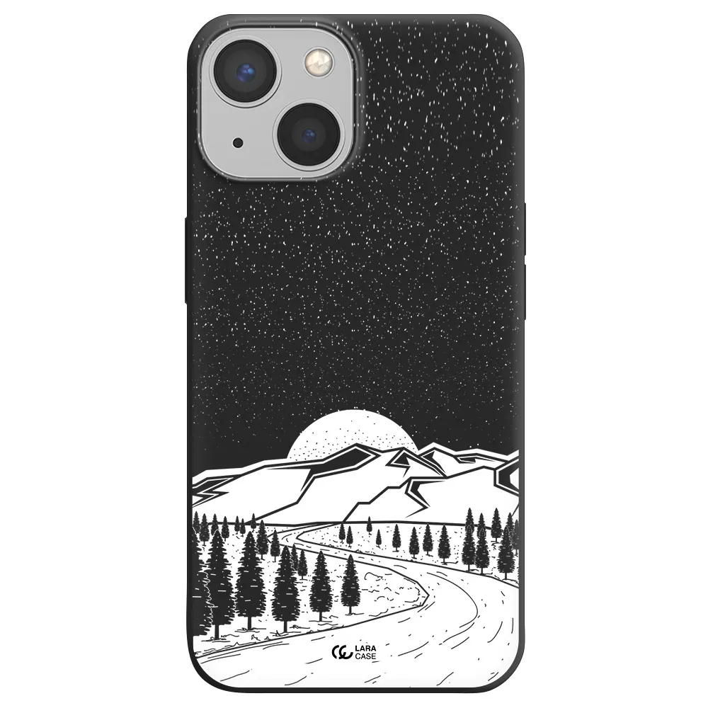 Winter Night Apple iPhone 13 Silicone black Case