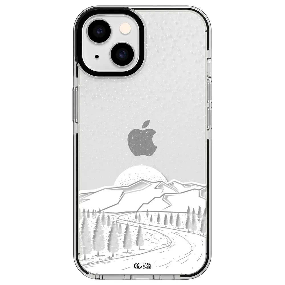 Winter Night Apple iPhone 14 impact black border Case