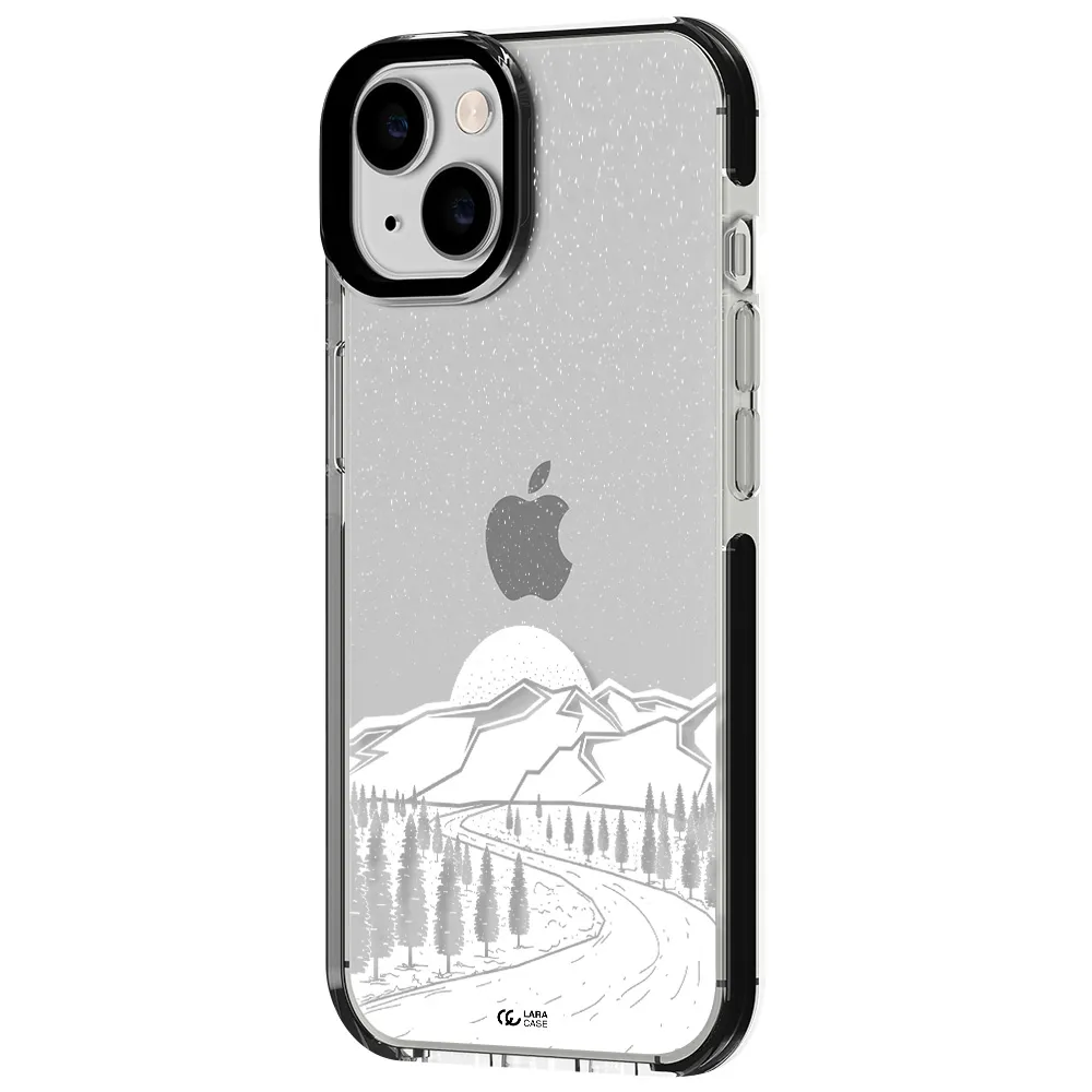 Winter Night Apple iPhone 14 impact black border Case