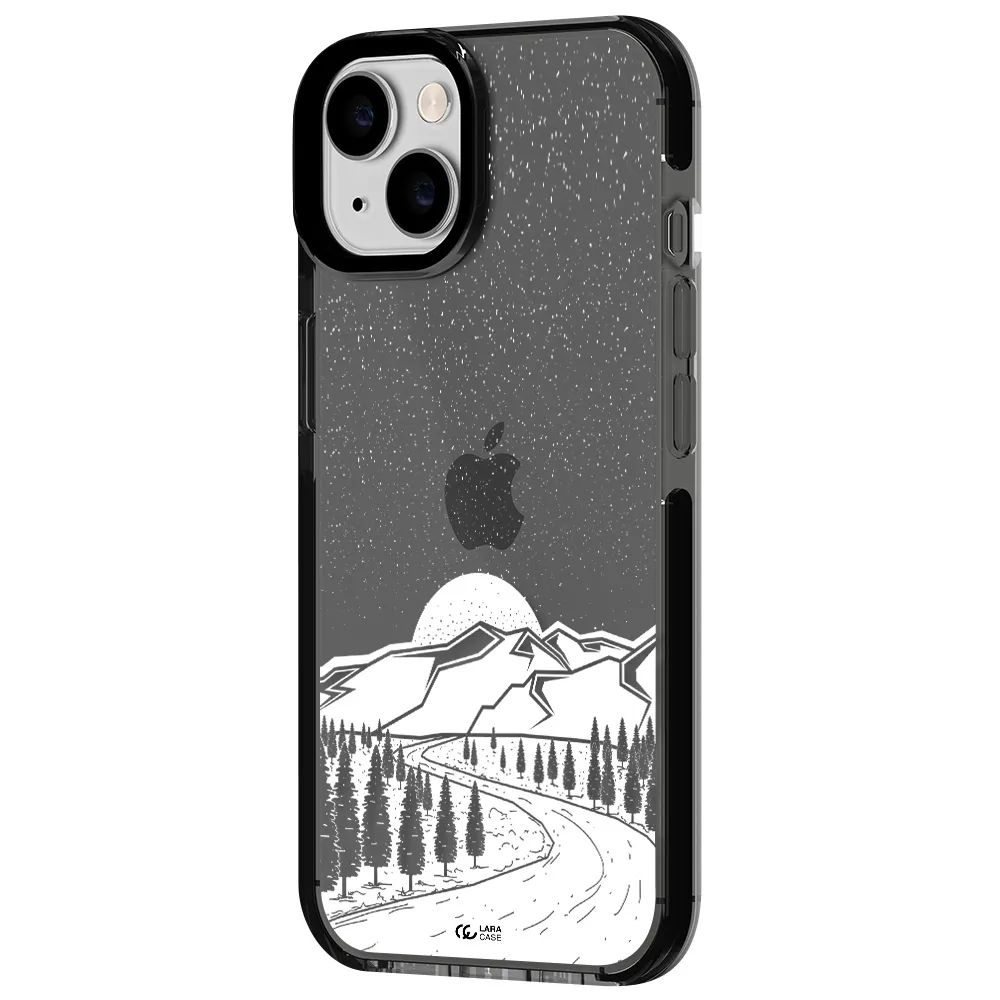 Winter Night Apple iPhone 14 impact Smoke Black Case