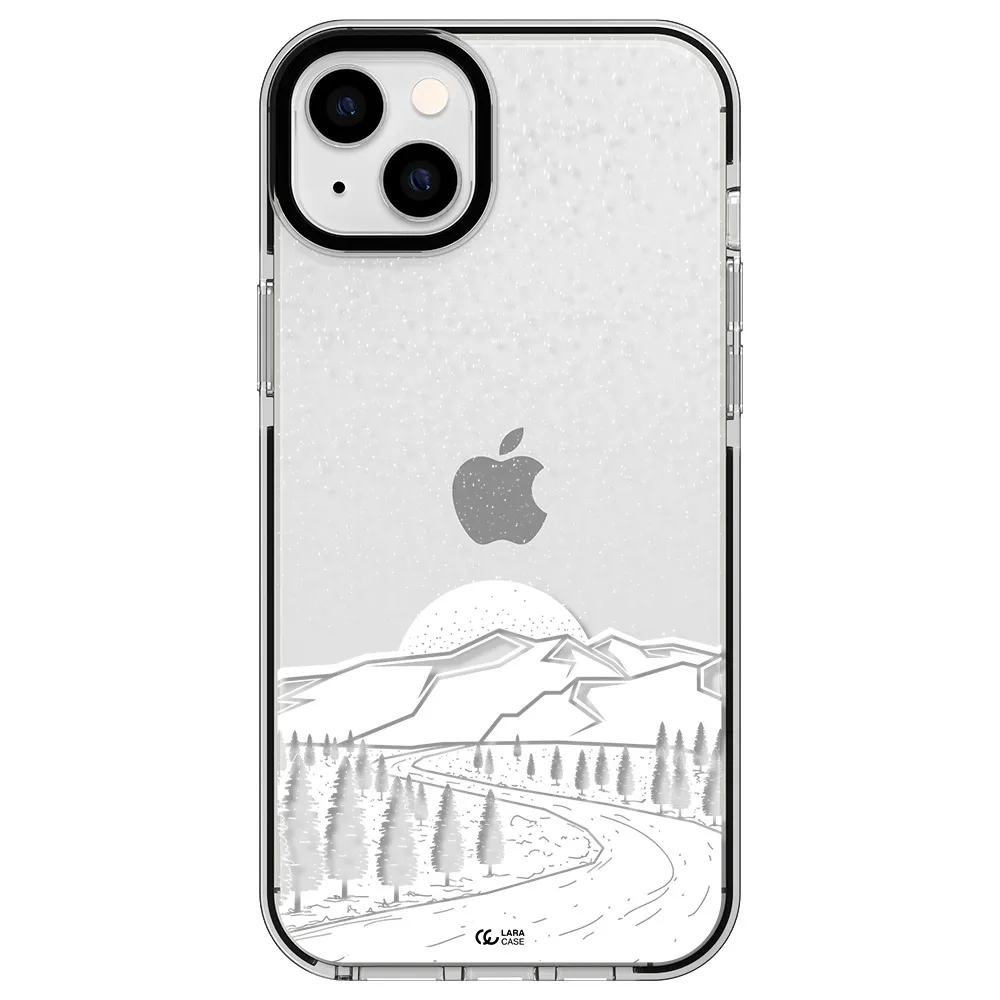 Winter Night Apple iPhone 14 plus impact black border Case