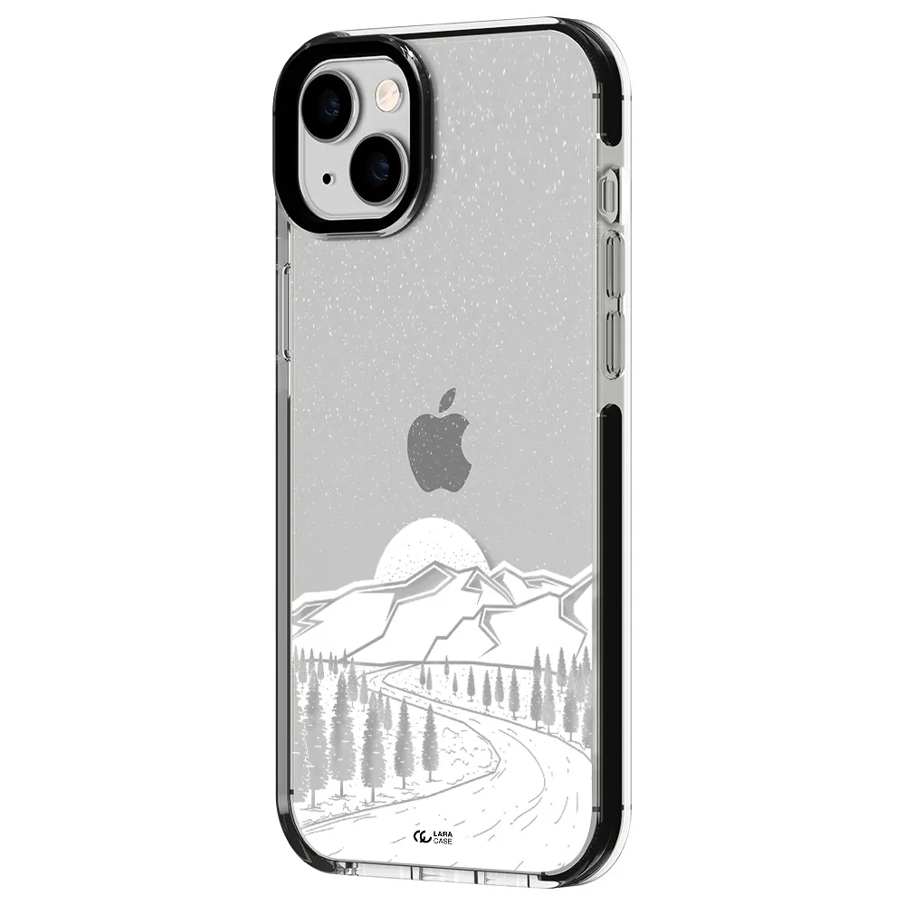 Winter Night Apple iPhone 14 plus impact black border Case