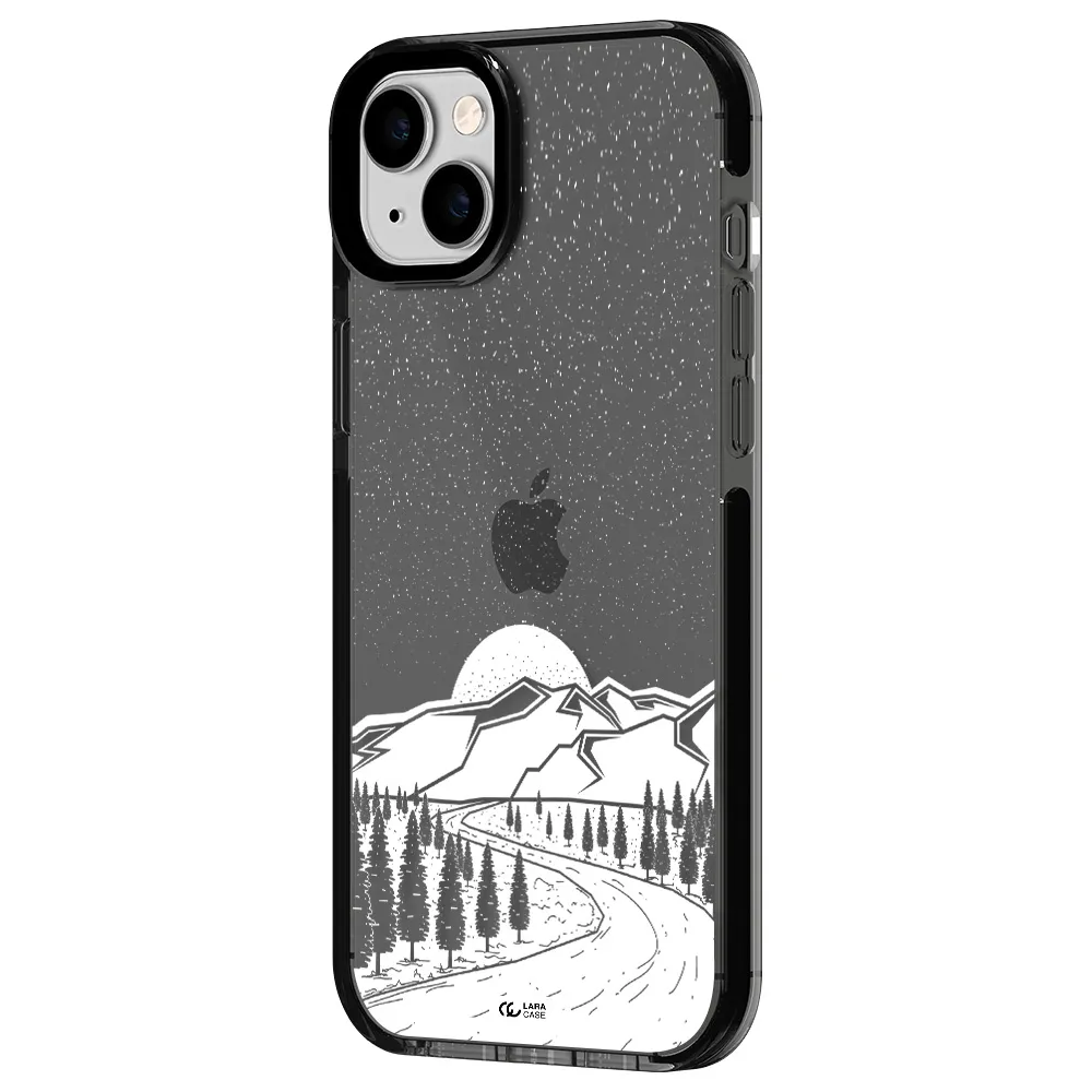 Winter Night Apple iPhone 14 plus impact Smoke Black Case