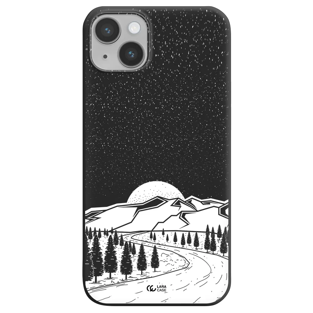 Winter Night Apple iPhone 14 plus Silicone black Case