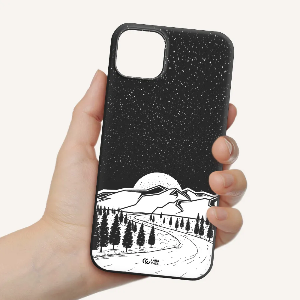 Winter Night Apple iPhone 14 plus Silicone black Case