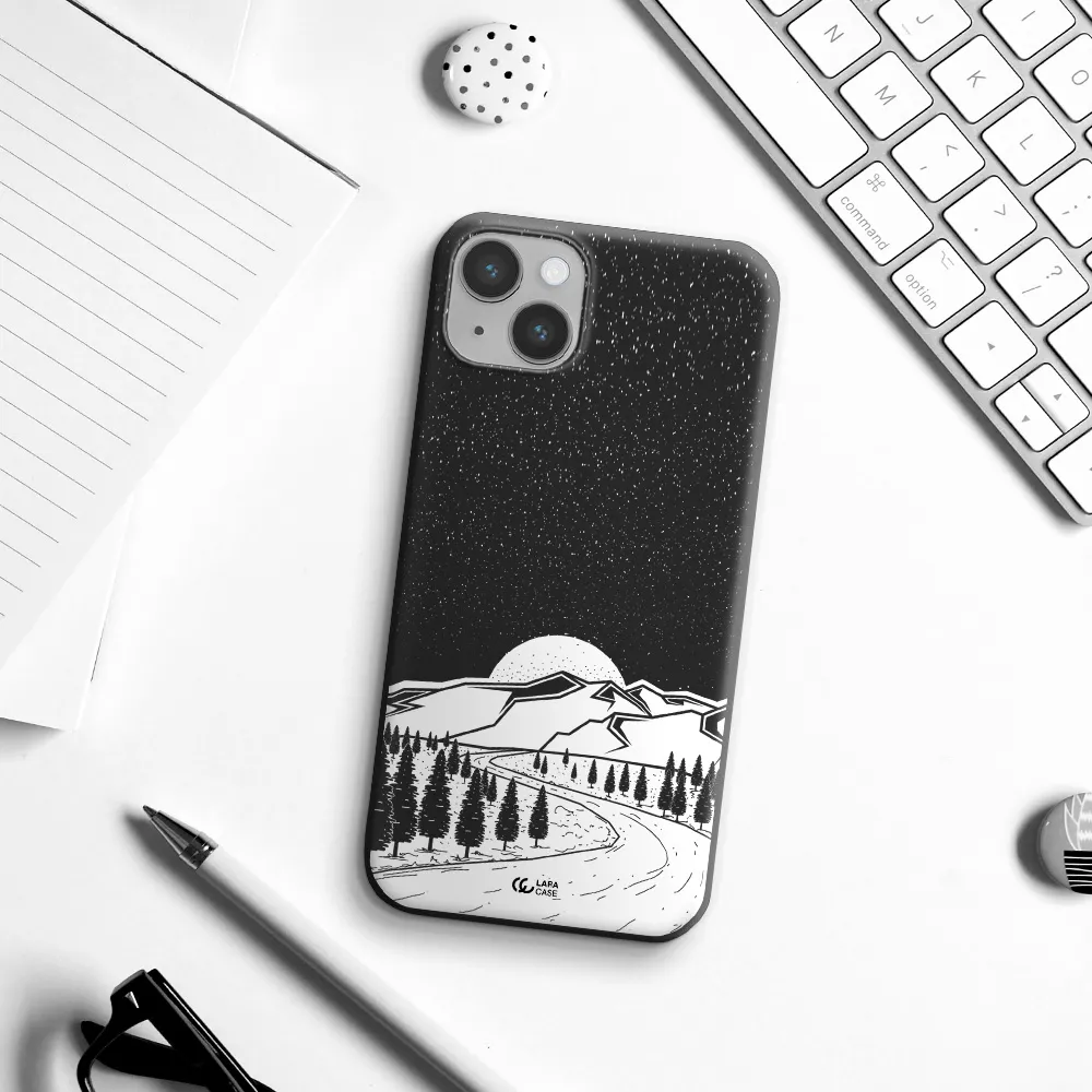 Winter Night Apple iPhone 14 plus Silicone black Case