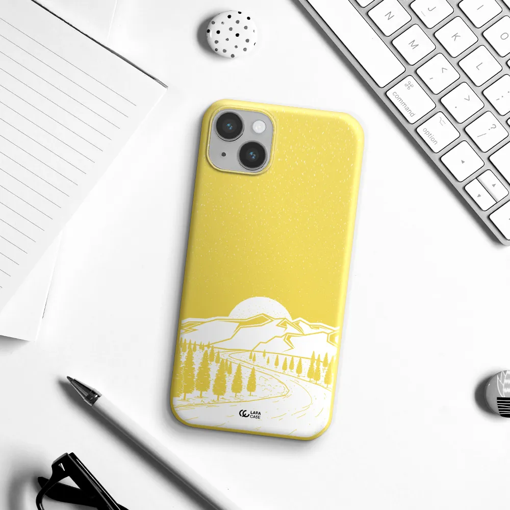 Winter Night Apple iPhone 14 plus Silicone canary yellow Case