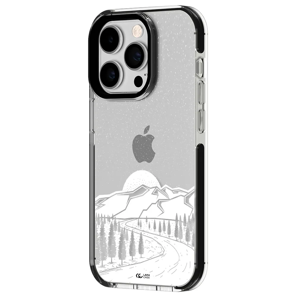 Winter Night Apple iPhone 14 pro impact black border Case