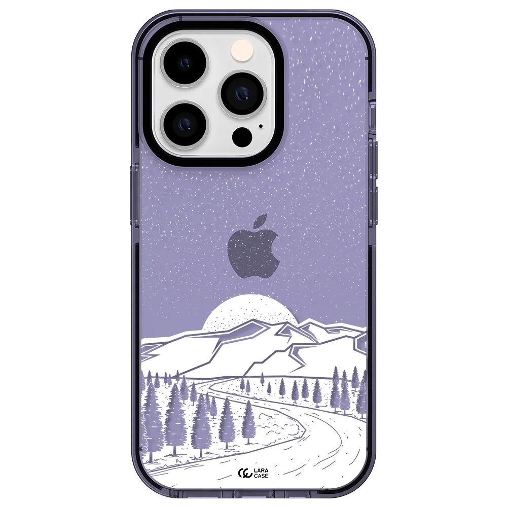 Winter Night Apple iPhone 14 pro impact Lilac Case