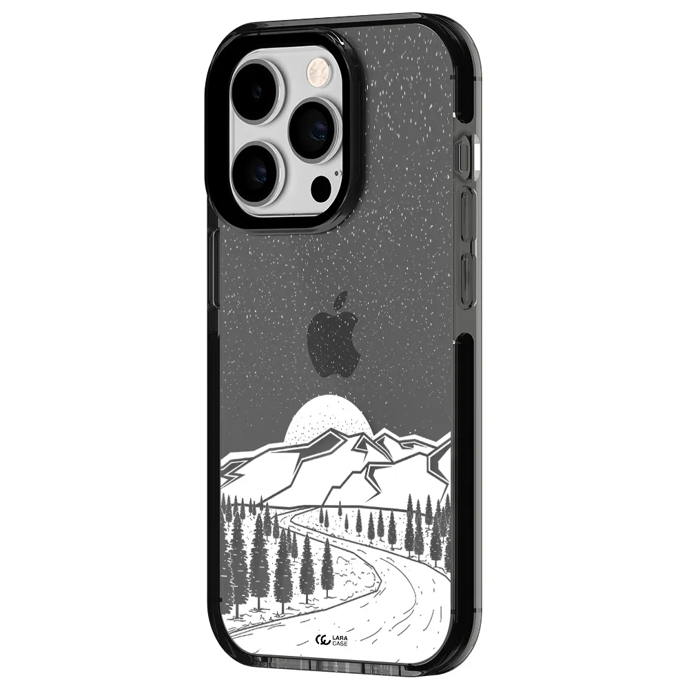 Winter Night Apple iPhone 14 pro impact Smoke Black Case