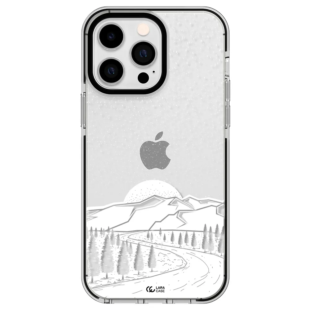 Winter Night Apple iPhone 14 pro max impact black border Case