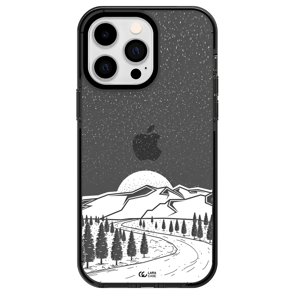 Winter Night Apple iPhone 14 pro max impact Smoke Black Case