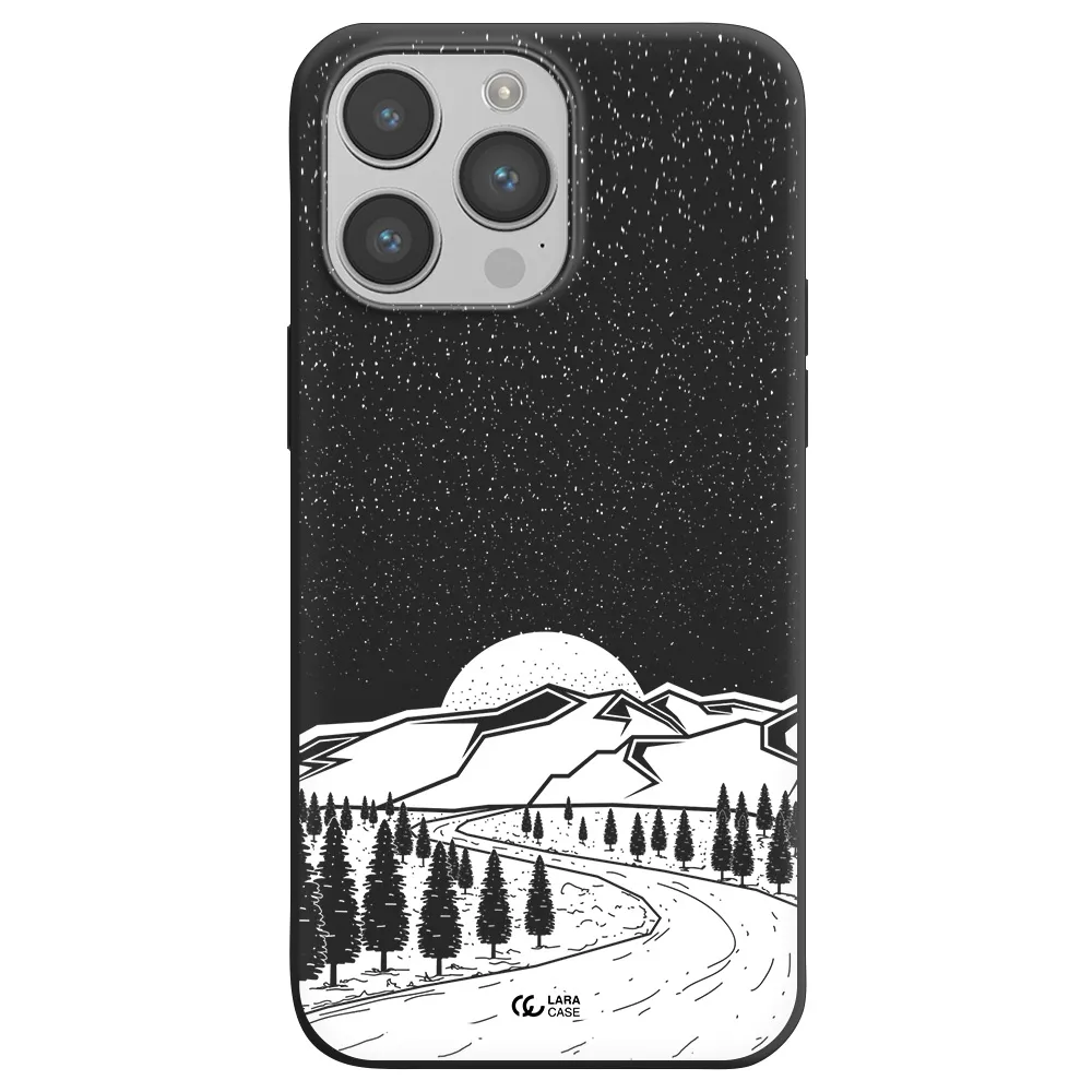 Winter Night Apple iPhone 14 pro max Silicone black Case