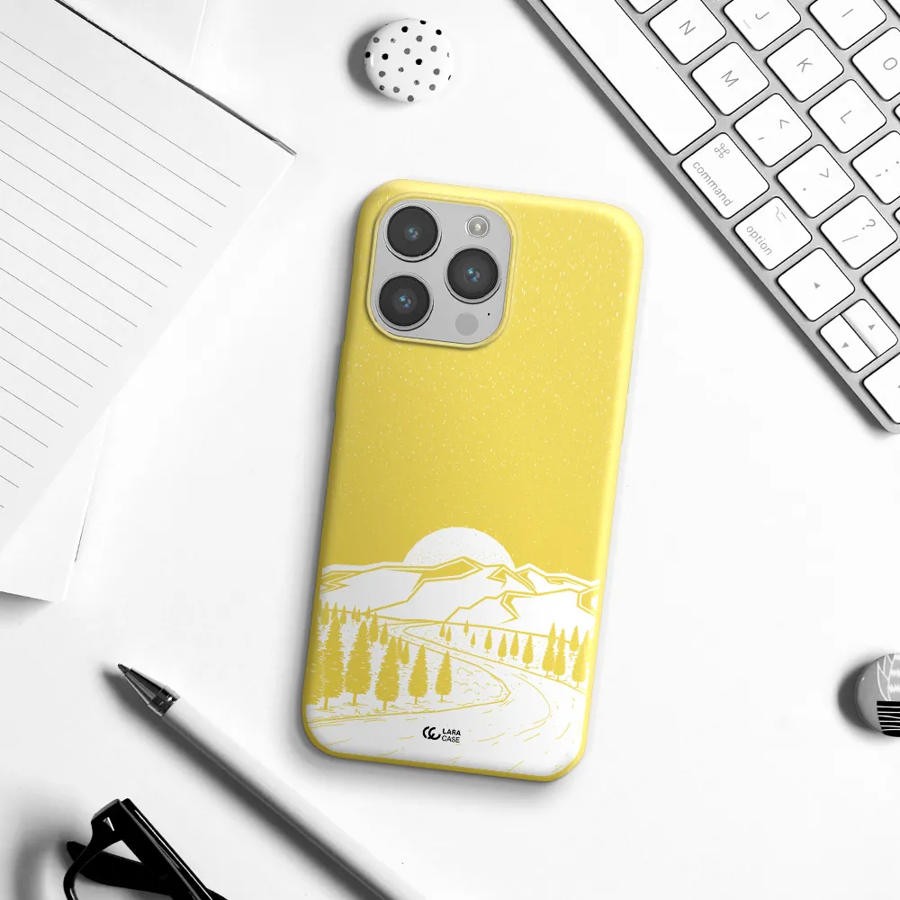 Winter Night Apple iPhone 14 pro max Silicone canary yellow Case