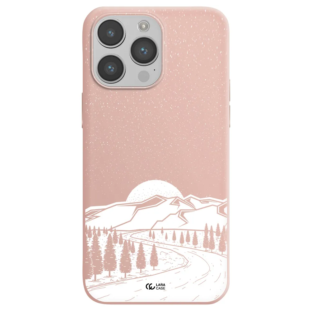 Winter Night Apple iPhone 14 pro Silicone pastel pink Case