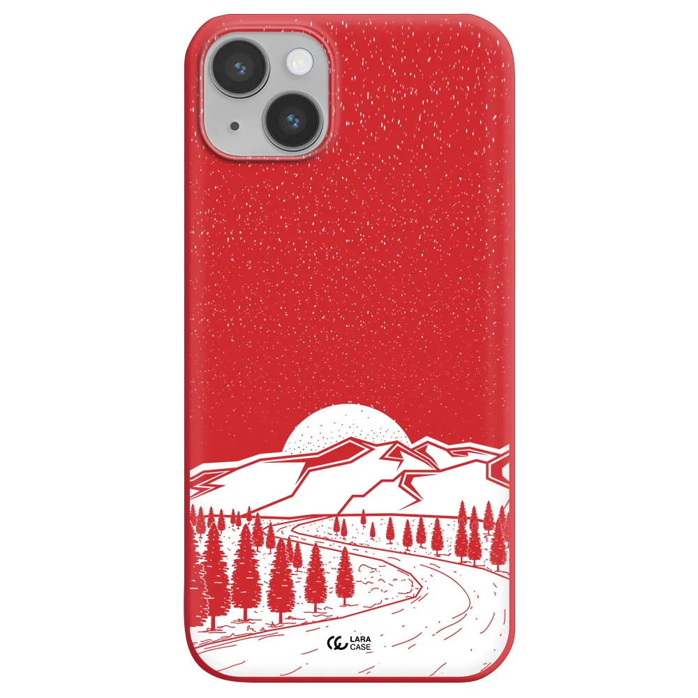 Winter Night Apple iPhone 14 Silicone Imperial Red Case