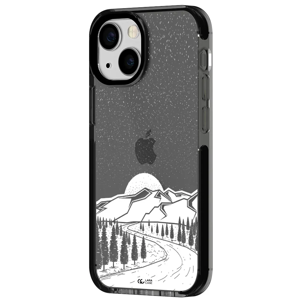 Winter Night Apple iPhone 15 impact Smoke Black Case