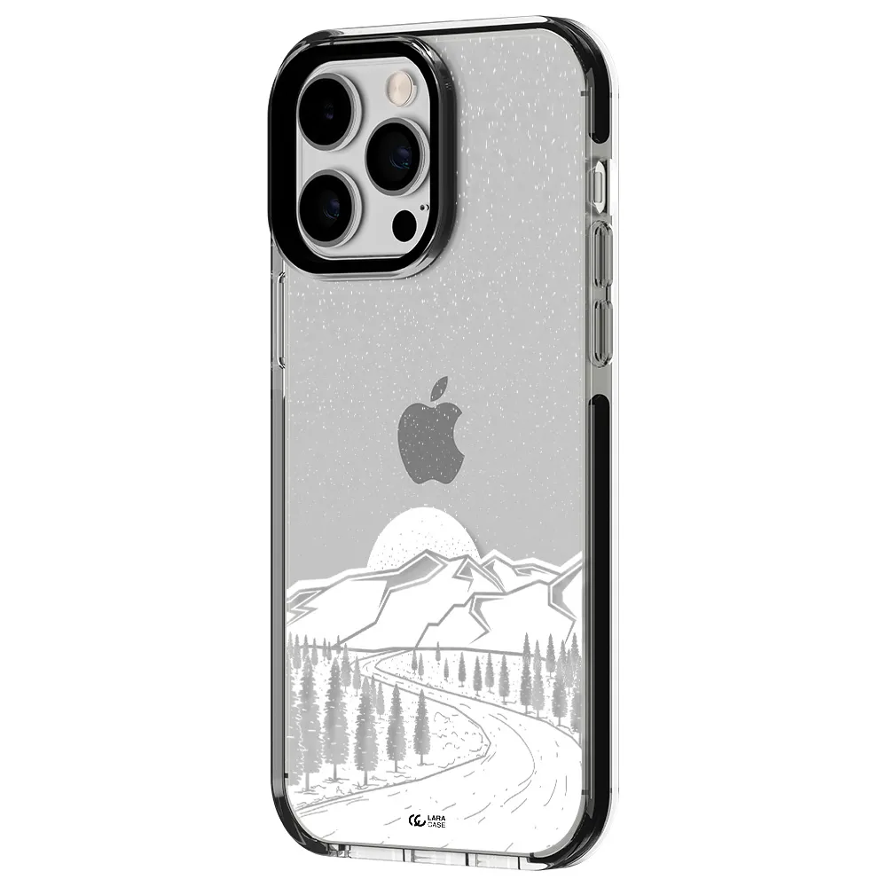 Winter Night Apple iPhone 15 Pro impact black border Case