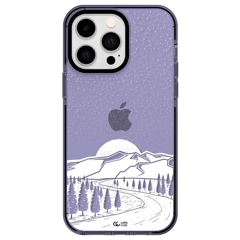 Winter Night Apple iPhone 15 Pro impact Lilac Case