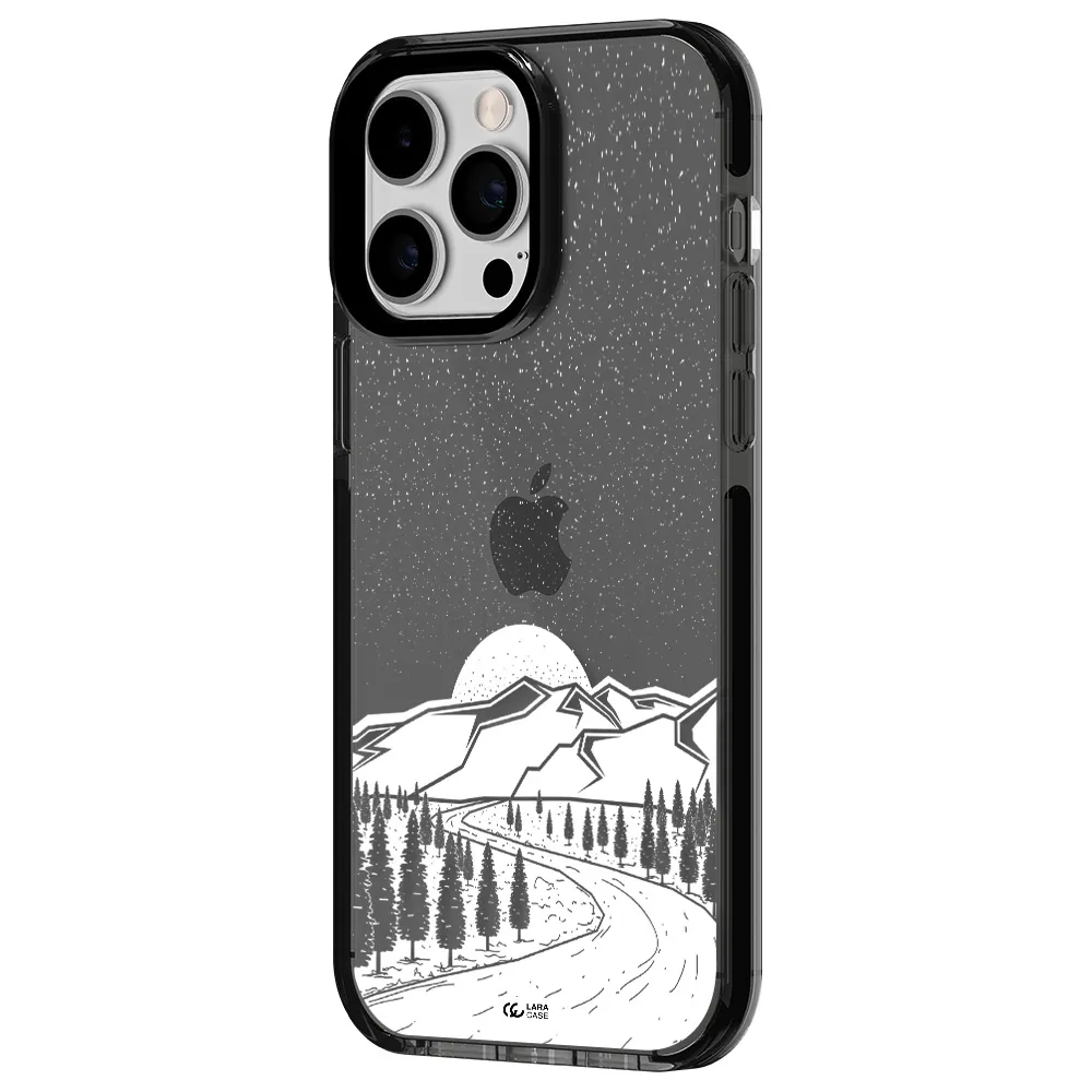Winter Night Apple iPhone 15 Pro Max impact Smoke Black Case