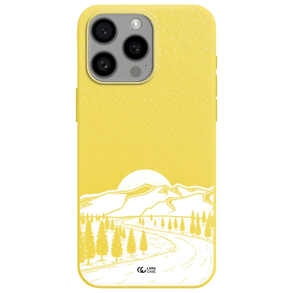 Winter Night Apple Iphone 15 Pro max Silicone canary yellow Case