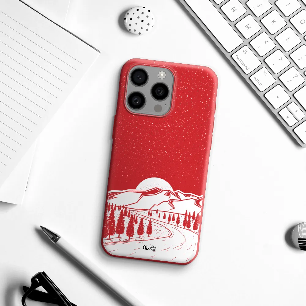 Winter Night Apple Iphone 15 Pro Max Silicone Imperial Red Case