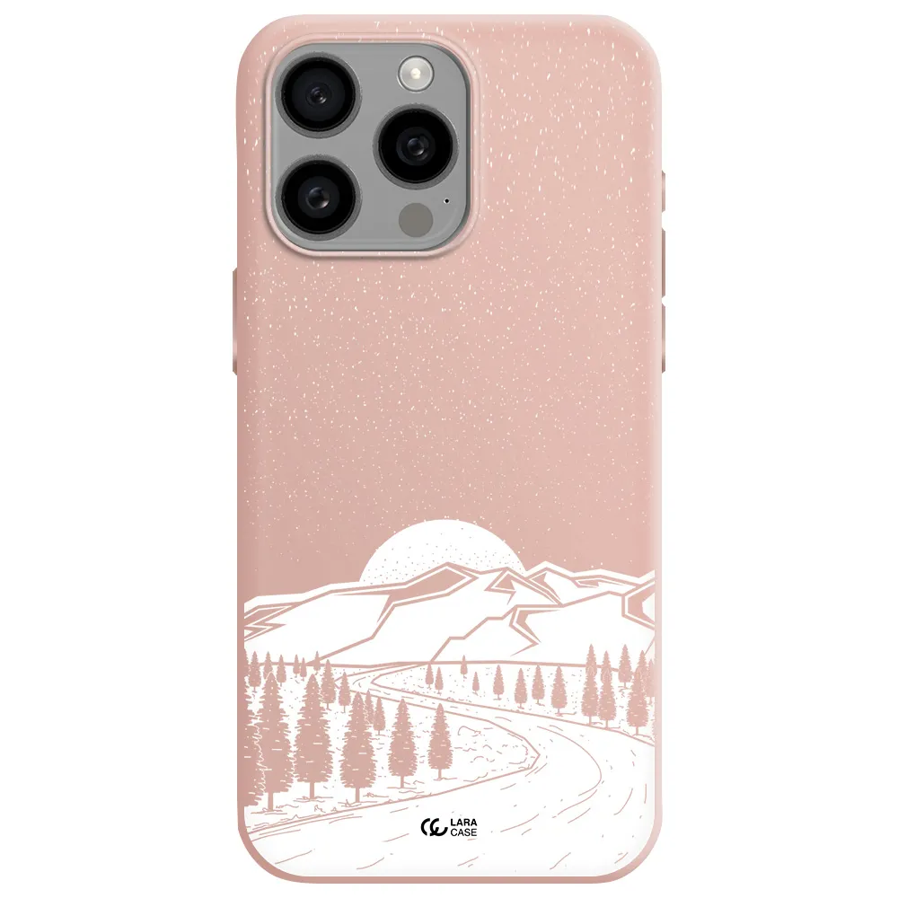 Winter Night Apple Iphone 15 Pro max Silicone pastel pink Case