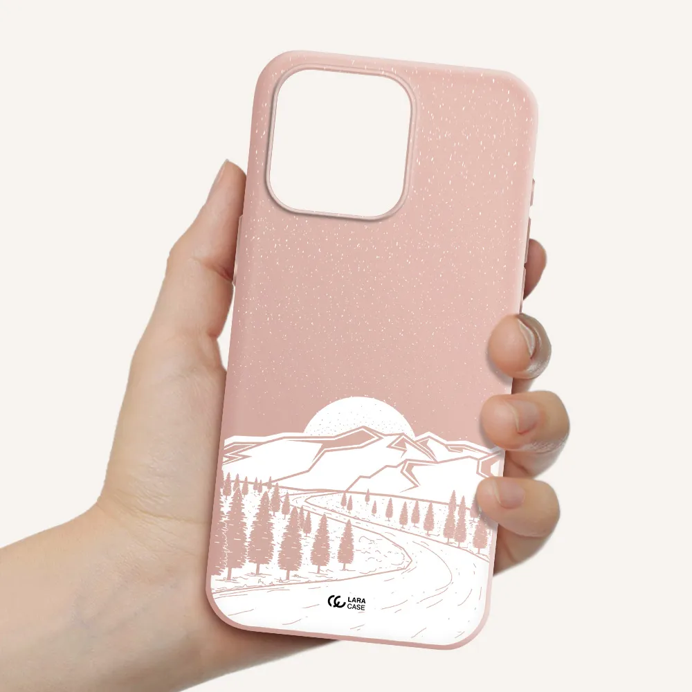 Winter Night Apple Iphone 15 Pro max Silicone pastel pink Case