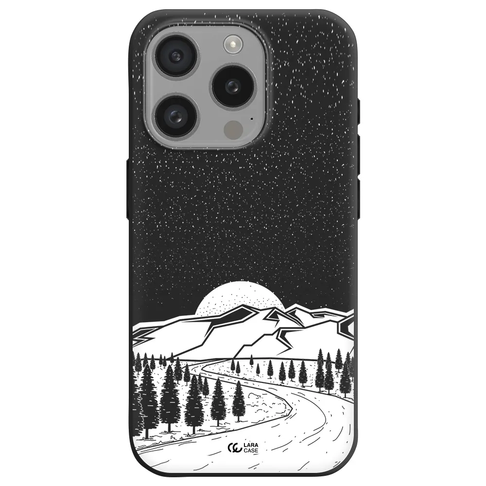 Winter Night Apple Iphone 15 Pro Silicone Black Case