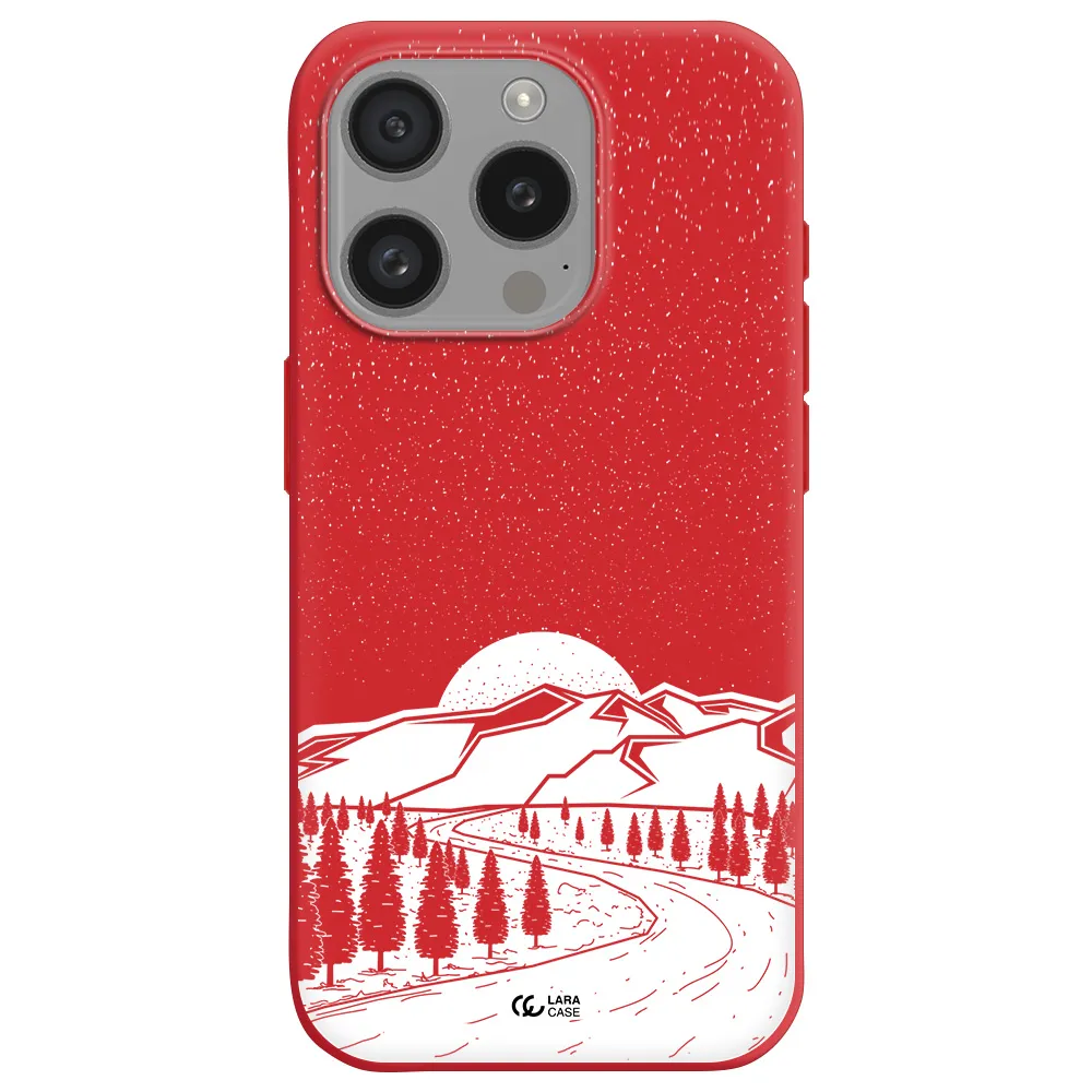 Winter Night Apple Iphone 15 Pro Silicone Imperial Red Case