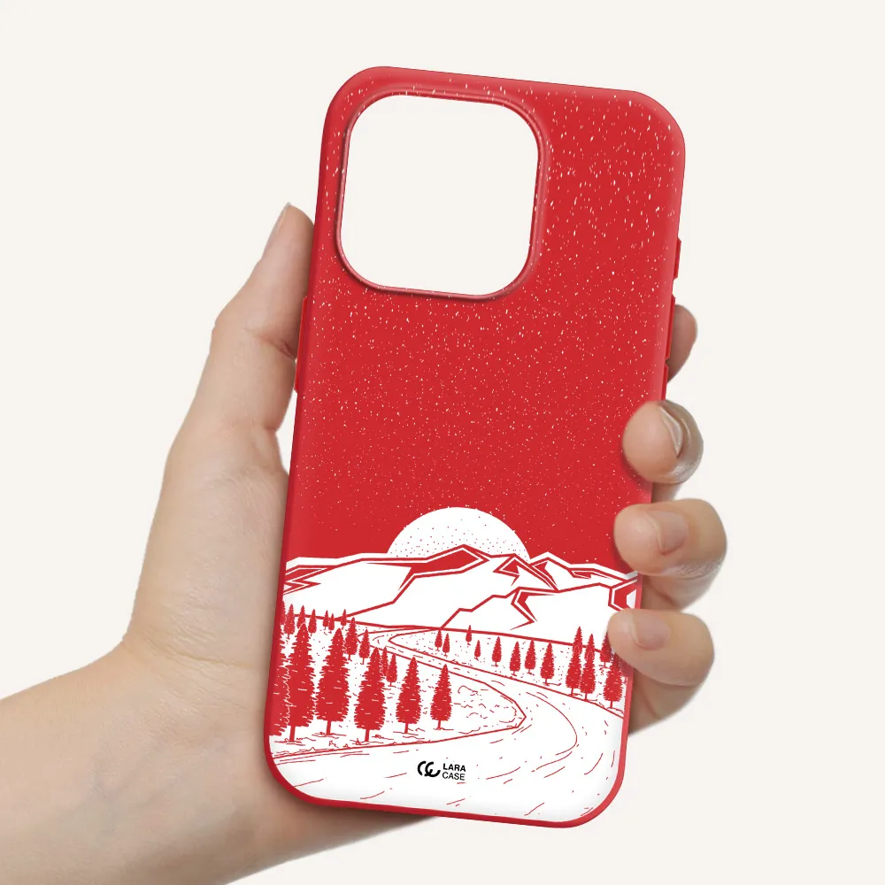 Winter Night Apple Iphone 15 Pro Silicone Imperial Red Case