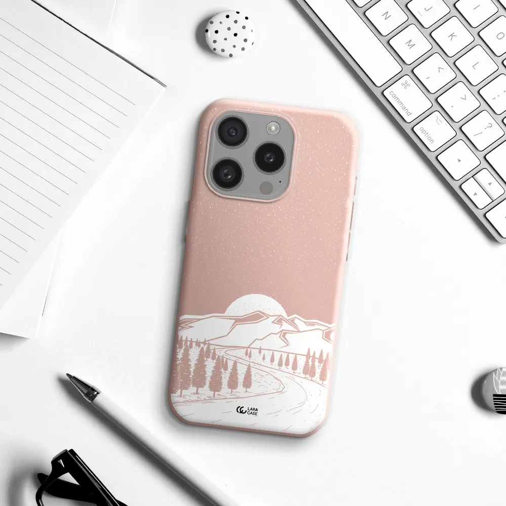 Winter Night Apple Iphone 15 Pro Silicone Pastel Pink Case