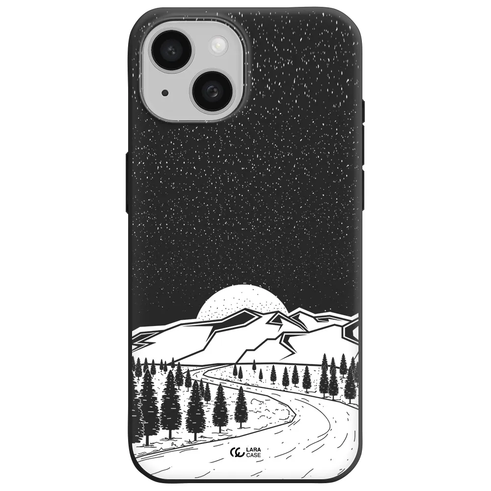 Winter Night Apple iPhone 15 Silicone black Case