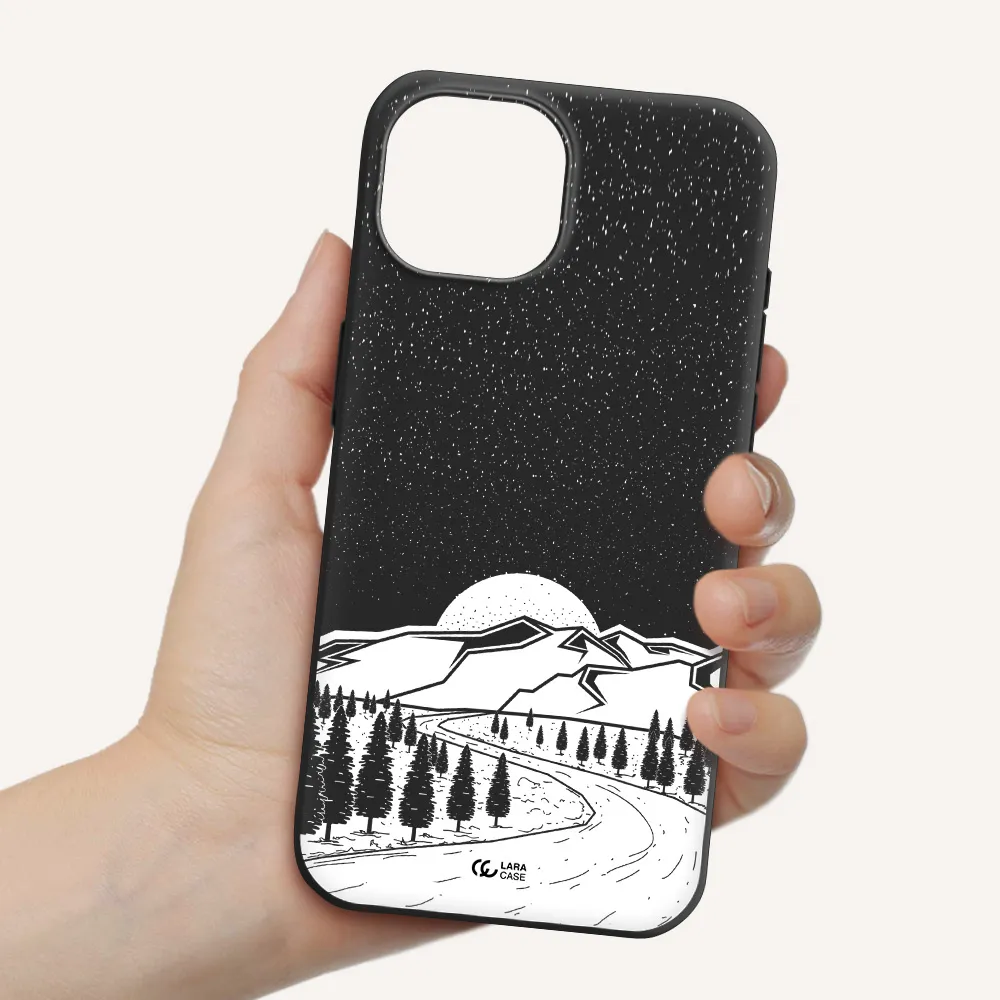 Winter Night Apple iPhone 15 Silicone black Case