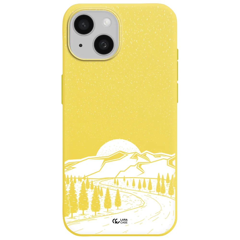 Winter Night Apple iPhone 15 Silicone canary yellow Case