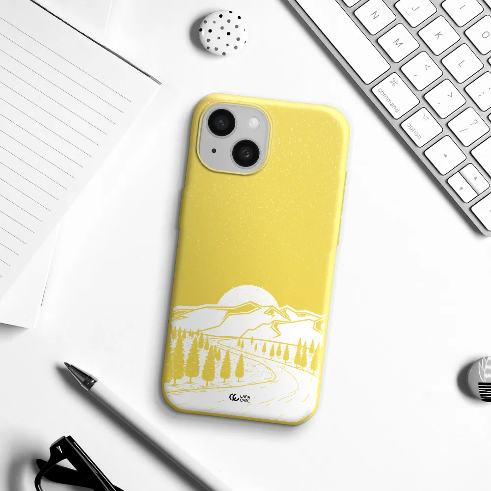 Winter Night Apple iPhone 15 Silicone canary yellow Case