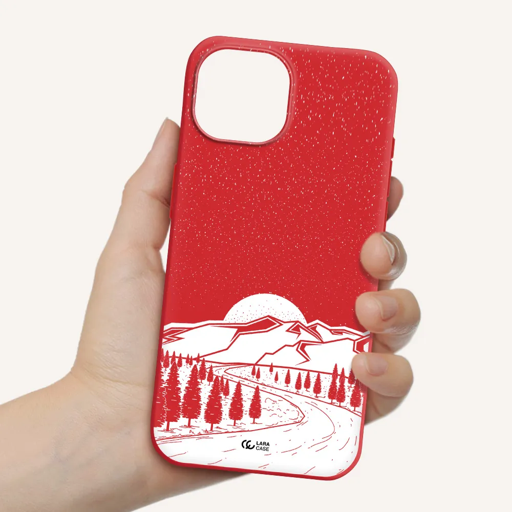 Winter Night Apple Iphone 15 Silicone Imperial Red Case