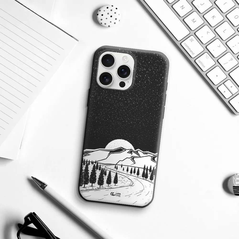 Winter Night Apple Iphone 16 Pro Max Silicone Black Case