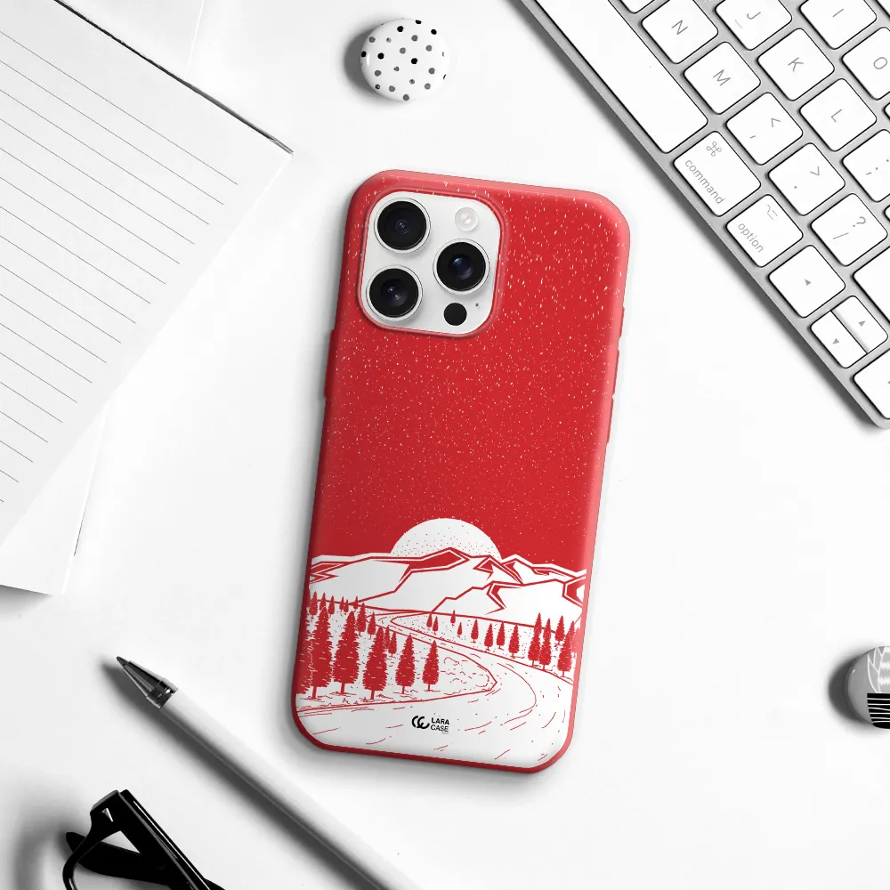 Winter Night Apple Iphone 16 Pro Max Silicone Imperial Red Case