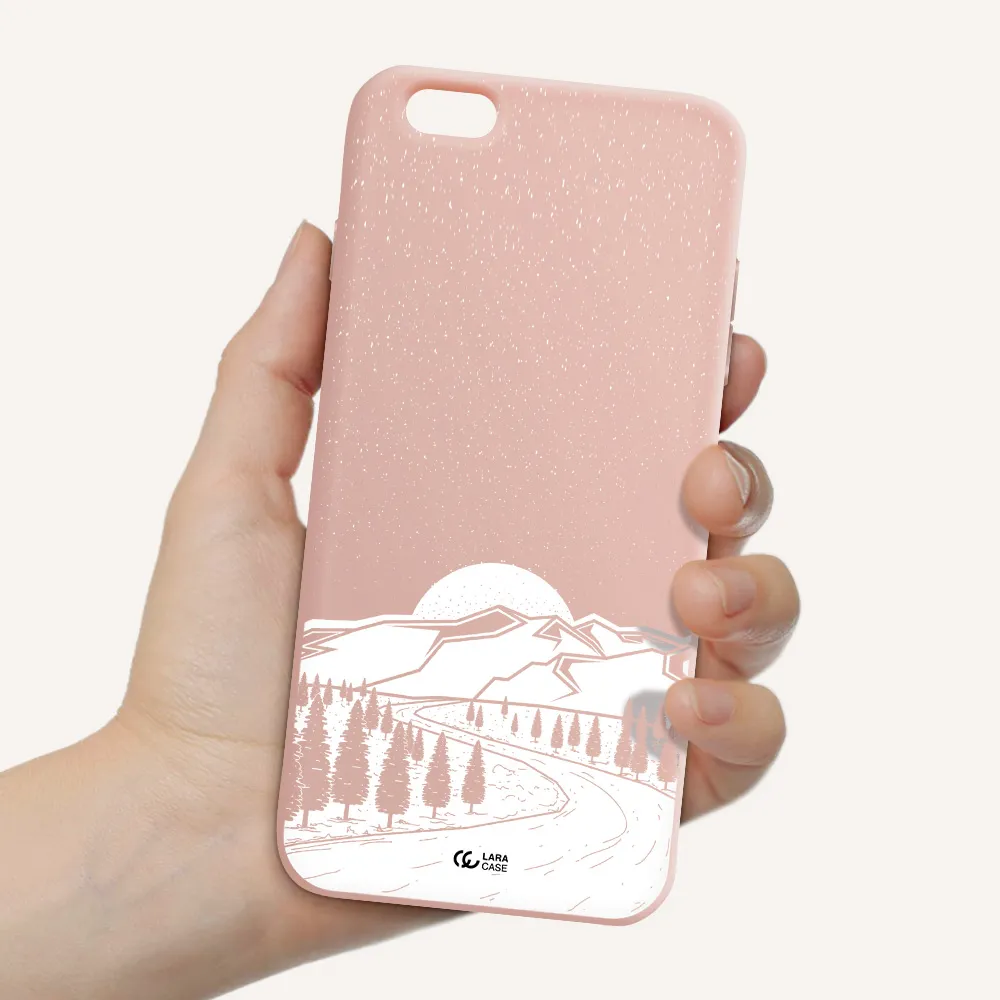 Winter Night Apple iPhone 6 plus Silicone pastel pink Case
