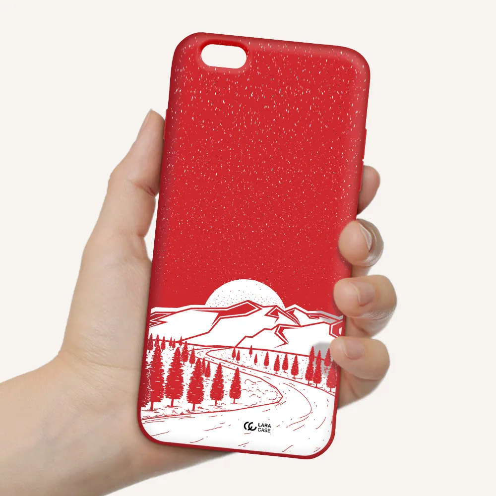 Winter Night Apple iPhone 6 s plus Silicone Imperial Red Case