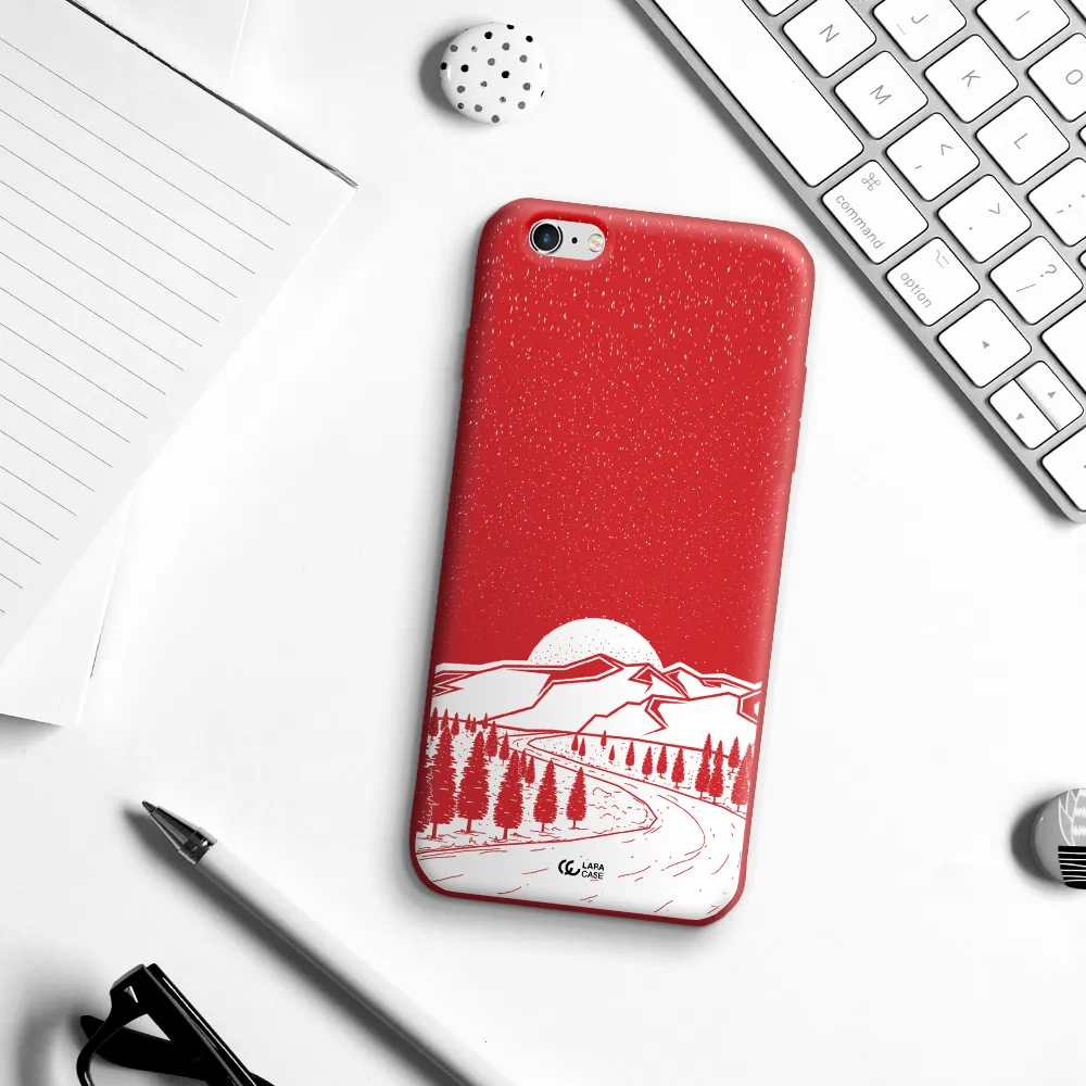 Winter Night Apple iPhone 6 s plus Silicone Imperial Red Case